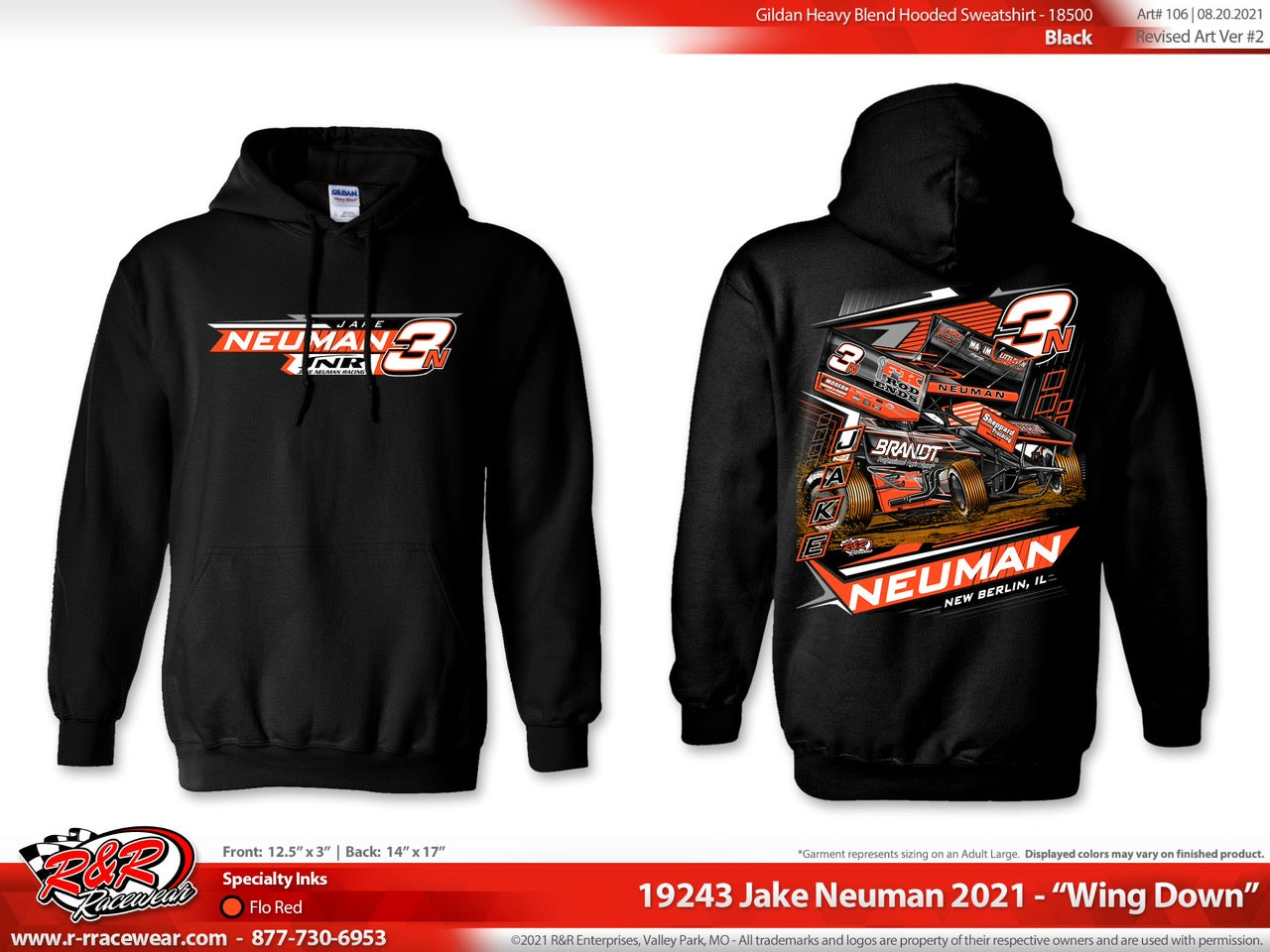 "WING DOWN" Hoodie - Black